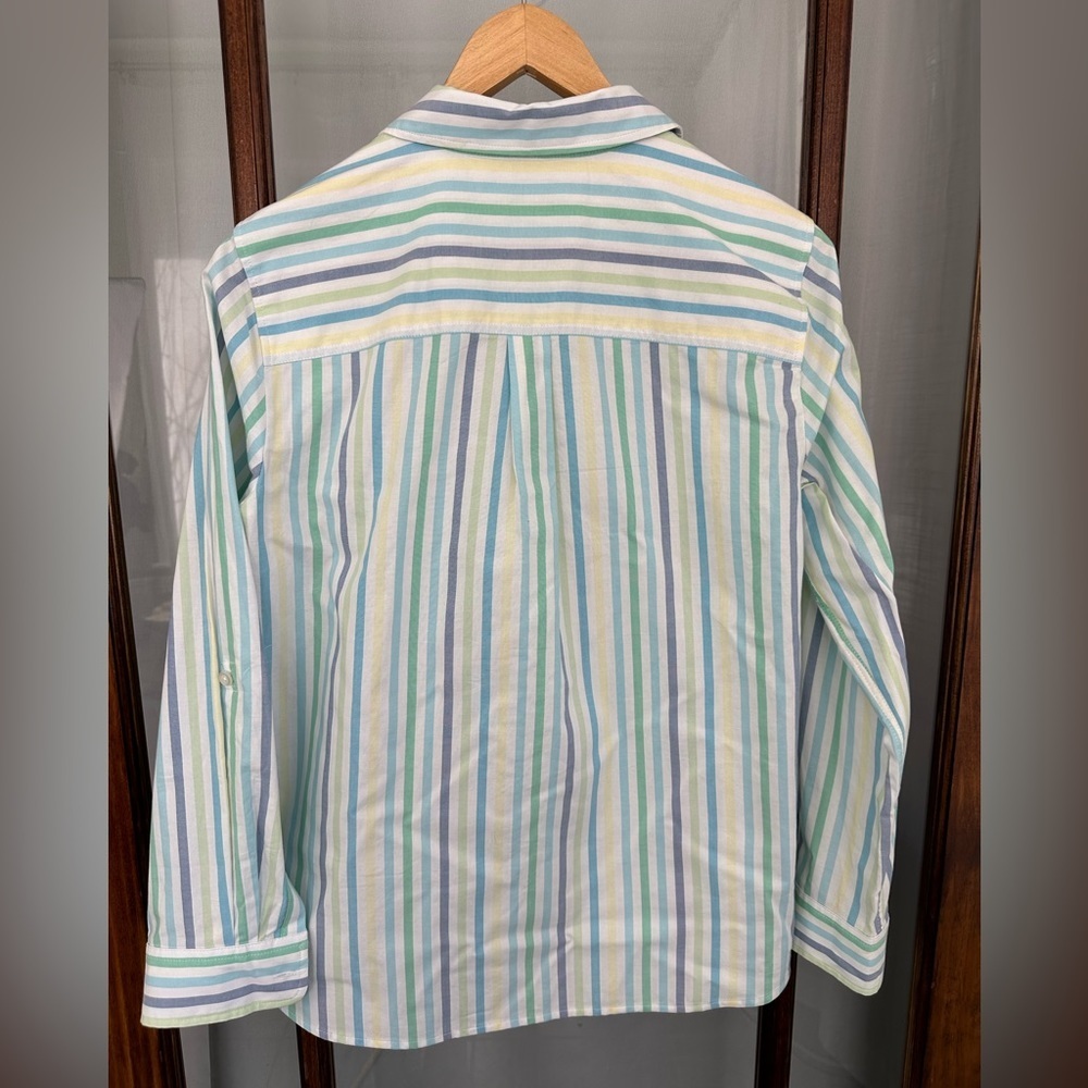 Talbots Plus Size 1x Striped Button Up Shirt 100%… - image 6